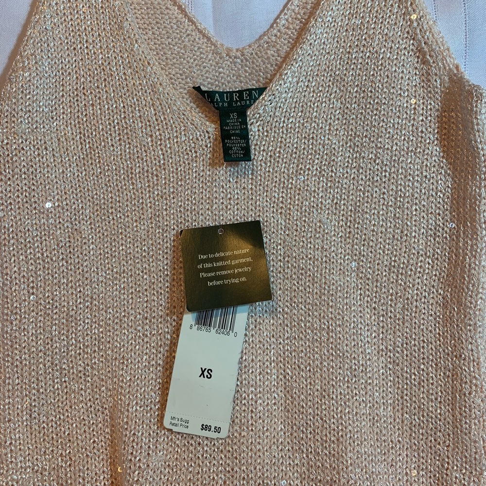 Lauren Ralph Lauren Pink Sequins Top.